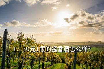 1、30元1瓶的醬香酒怎么樣？