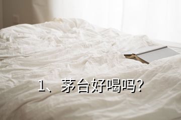 1、茅臺好喝嗎？