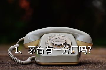 1、茅臺(tái)有一分廠嗎？