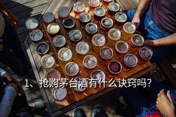 1、搶購茅臺酒有什么訣竅嗎？