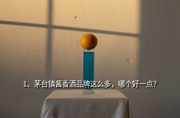 1、茅臺鎮(zhèn)醬香酒品牌這么多，哪個好一點？