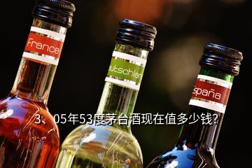 3、05年53度茅臺(tái)酒現(xiàn)在值多少錢？