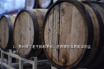 1、貴州除了老干媽和茅臺，還有哪些耳熟能詳?shù)钠髽I(yè)？