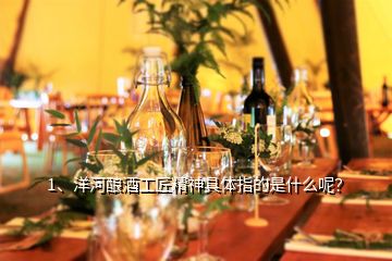 1、洋河釀酒工匠精神具體指的是什么呢？