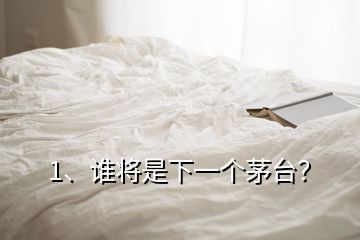 1、誰將是下一個茅臺？