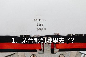 1、茅臺(tái)都到哪里去了？