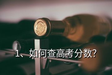 1、如何查高考分數(shù)？