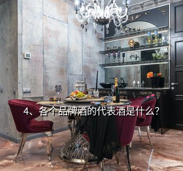 4、各個(gè)品牌酒的代表酒是什么？