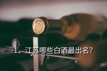 1、江蘇哪些白酒最出名？