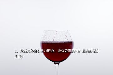 1、我看見茅臺有兩萬的酒，還有更貴的嗎？最貴的是多少錢？