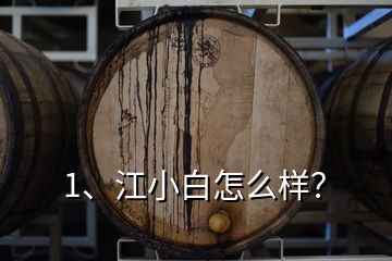 1、江小白怎么樣？