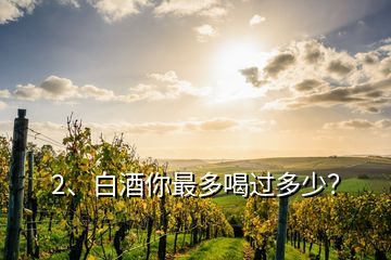 2、白酒你最多喝過多少？