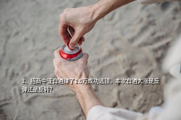 3、招商中證白酒賺了1.5萬成功逃頂，本次白酒大漲是反彈還是反轉(zhuǎn)？