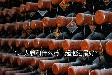 1、人參和什么藥一起泡酒最好？