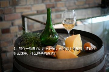1、想存一瓶白酒，用來升值，五年到十年左右，建議存什么牌子，什么樣子的白酒？