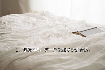 1、泡藥酒時，有一斤米加多少酒合適？