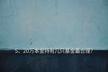 5、20萬本金持有幾只基金最合理？