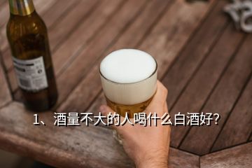 1、酒量不大的人喝什么白酒好？