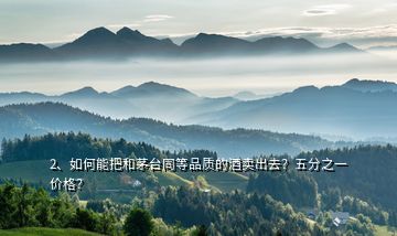2、如何能把和茅臺同等品質(zhì)的酒賣出去？五分之一價(jià)格？