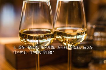 1、想存一瓶白酒，用來升值，五年到十年左右，建議存什么牌子，什么樣子的白酒？