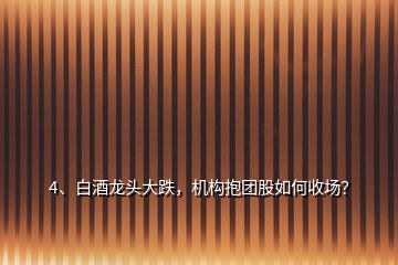 4、白酒龍頭大跌，機構(gòu)抱團股如何收場？