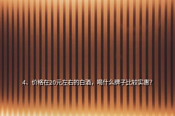 4、價格在20元左右的白酒，喝什么牌子比較實惠？