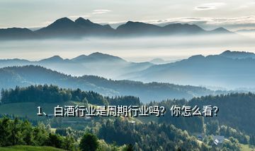 1、白酒行業(yè)是周期行業(yè)嗎？你怎么看？