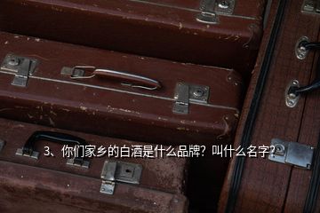3、你們家鄉(xiāng)的白酒是什么品牌？叫什么名字？