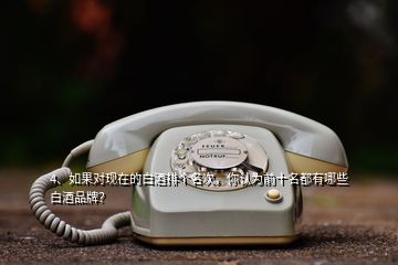 4、如果對現(xiàn)在的白酒排個名次，你認(rèn)為前十名都有哪些白酒品牌？