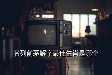 名列前茅解字最佳生肖是哪個