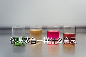 像喝茅臺一樣什么意思