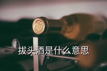 拔頭酒是什么意思