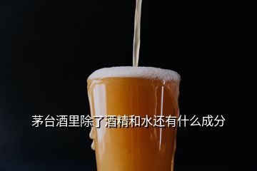 茅臺酒里除了酒精和水還有什么成分