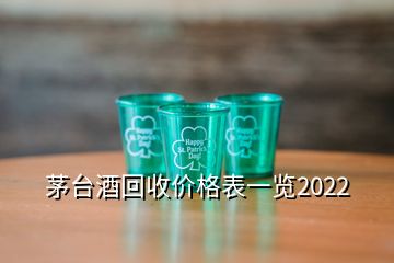 茅臺(tái)酒回收價(jià)格表一覽2022