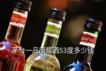 茅臺(tái)一品原漿酒53度多少錢