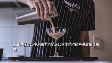 底面內徑是16厘米瓶里酒是深15厘米把酒瓶塞進后使其瓶口