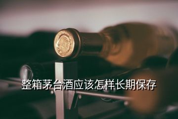 整箱茅臺酒應(yīng)該怎樣長期保存