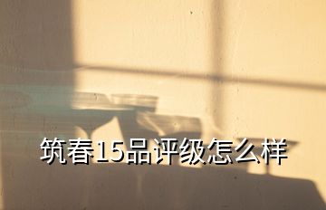 筑春15品評級怎么樣