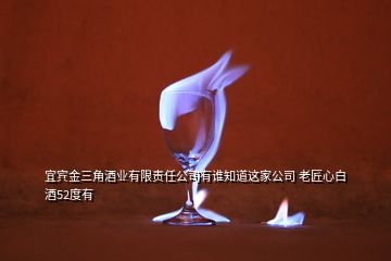 宜賓金三角酒業(yè)有限責(zé)任公司有誰知道這家公司 老匠心白酒52度有