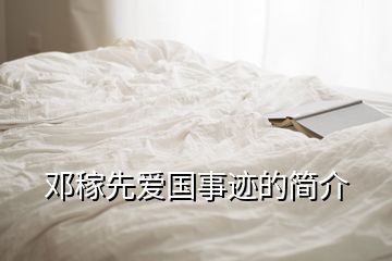 鄧稼先愛國事跡的簡介