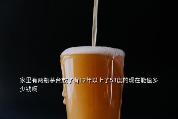 家里有兩瓶茅臺(tái)放了有12年以上了53度的現(xiàn)在能值多少錢啊