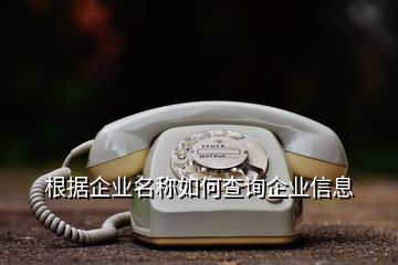 根據(jù)企業(yè)名稱如何查詢企業(yè)信息