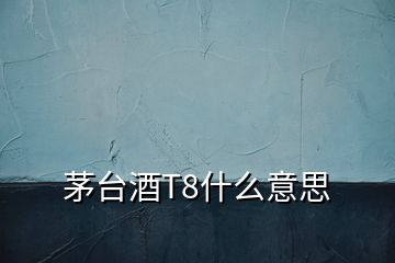 茅臺(tái)酒T8什么意思