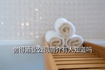 舍得酒業(yè)公司簡(jiǎn)介有人知道嗎