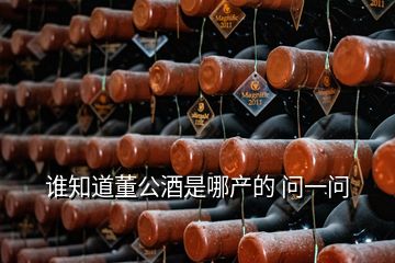 誰知道董公酒是哪產(chǎn)的 問一問