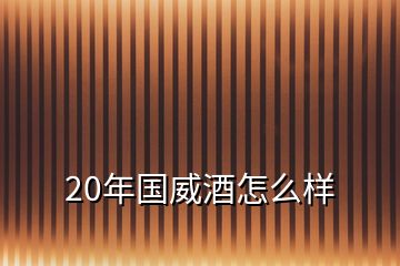 20年國(guó)威酒怎么樣