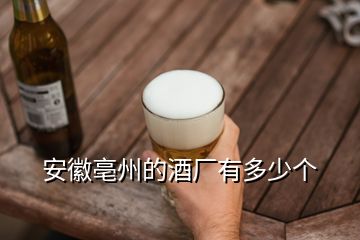 安徽亳州的酒廠有多少個(gè)