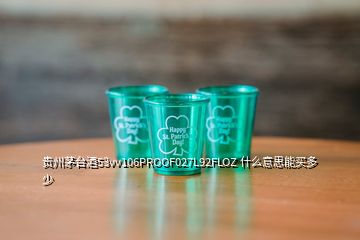 貴州茅臺酒53vv106PROOF027L92FLOZ 什么意思能買多少