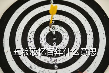 五糧液憶百年什么意思