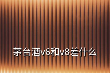 茅臺(tái)酒v6和v8差什么